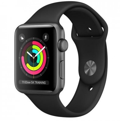 Apple Watch Series 3 GPS 42mm, Space Gray Aluminum Case with Black Sport Band